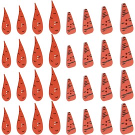 200 Pieces Christmas Carrot Nose Buttons Christmas Wooden Buttons DIY Ornament Christmas Snowman DIY Decoration Craft, 4 Sizes, 2 Styles