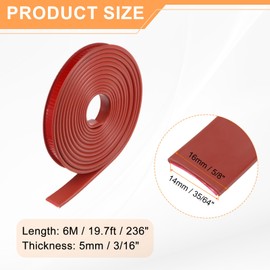 HARFINGTON U-Shape Edge Banding 35/64" x 19.7ft (14mm x 6M) Self Adhesive TPE Flexible Veneer Tape Soft Edge Strip Protector for Furniture Cabinet Table Protection Repair, Brown