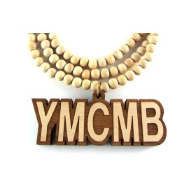 Unbranded Wooden YMCMB Pendant Piece 36" Chain Necklace All Good Wood Style Young Money - NATURAL
