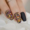 Juego de uñas de ataúd esmeriladas, uñas postizas de cristal