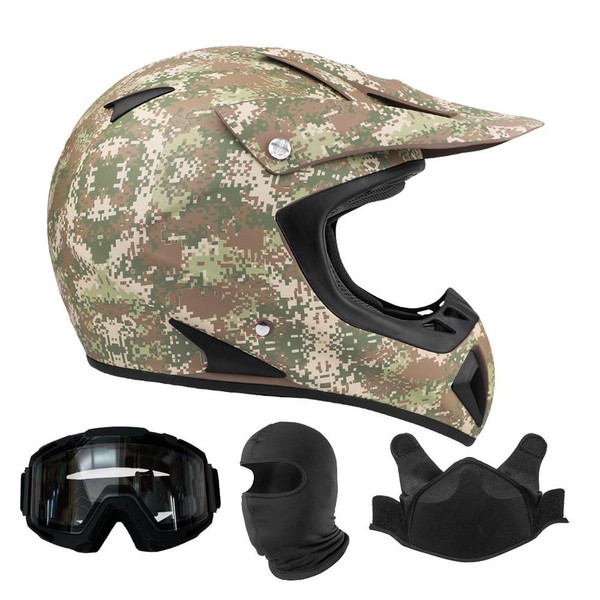 Typhoon K27 Snocross Snowmobile Helmet & Goggle Adult Breath Box