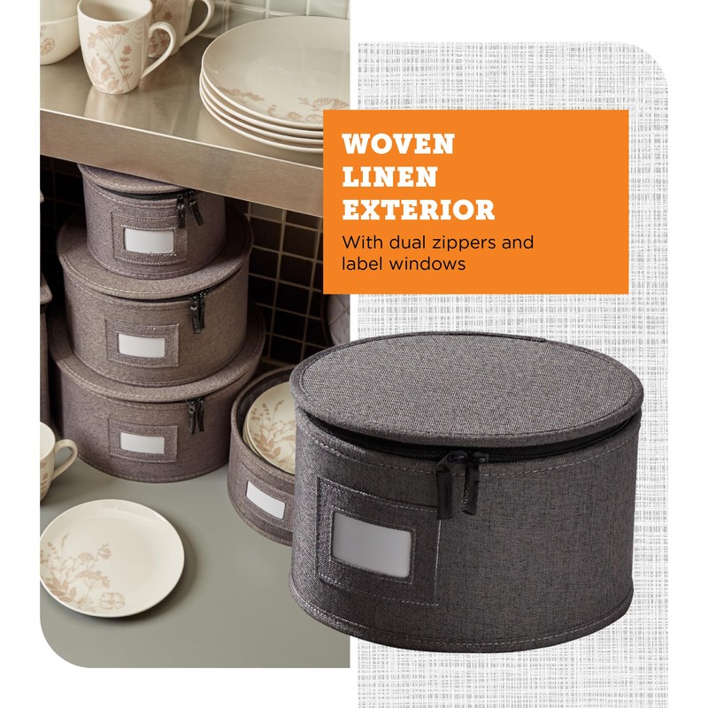 storageLAB China Storage Containers, Hard Shell Case with Felt Dividers