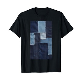 Jeans Denim Fans Patchwork Pattern T-Shirt