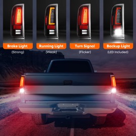 LED Tail Lights for Ford F250 F350 F450 F550 Super Duty 2008-2016,only fit Fleetside Bed Model, Rear Taillight Assembly, Black Housing Clear Lens