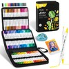 Ohuhu Plumones Acrílicos 72 Colores Doble Punta Pincel y Fina