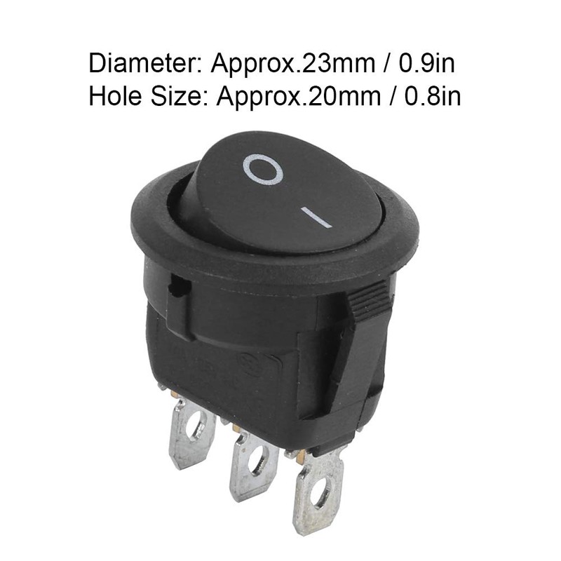 10-Piece Rocker Switch 3-Pin 2-Position Round Boat Rocker Switch 23