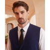 Kallspin Men's Knitted Cardigan Sleeveless V-Neck Wool Blend, navy