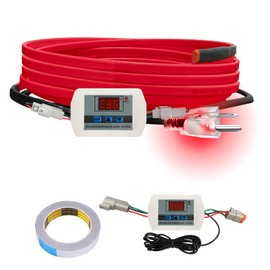 OEBLD Heat Tape for Water Pipes 9FT, Replaceable Smart Thermostat for Pipe Freeze Protection, Self-Regulating Roof Deicing Cable for Metal and Plastic Home Pipes, 110-120V