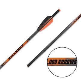 ASODROCK Crossbow Bolts 20 Inch 400 Grain Carbon Crossbow Arrows .003 Straightness with 3 Inch Vanes, Moon Nock (Pack of 6) (.003 Straightness)