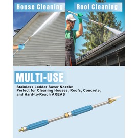 Pressure Washer More Longer Range Chemical Nozzle, 1/4'' Quick Connect Shooter Tip Power Washer Compatible with Ladder Saver for 1000 to 6000 Psi Pressure Washing