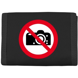 Fun Costs Wallet with Sew-On Photos Prohibited, black