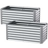 Anmiro 4X2X2ft (2 Pack) Galvanized Raised Garden Bed,Outdoor Planter Box