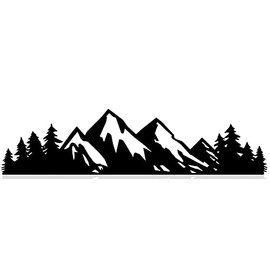 Mountain Range Decal |Black | Made in USA by Stick This! | Sticker for Car or Truck Windows, Laptop, Water Bottle, Tablets etc. | 7" x 1.75" |