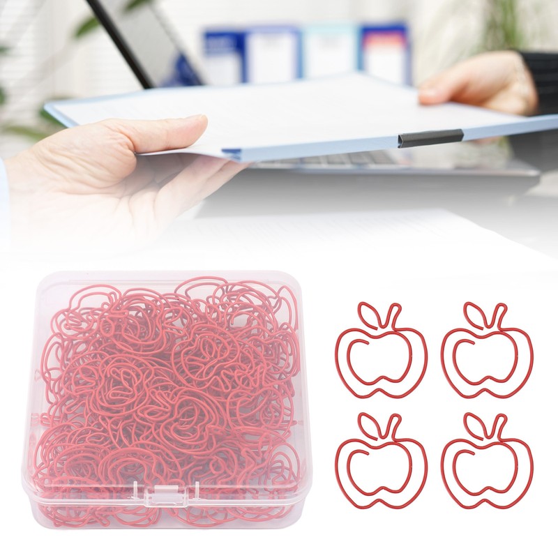 100 Pcs Paper Clip Cute Fruit Shaped Electroplated Metal Decorative