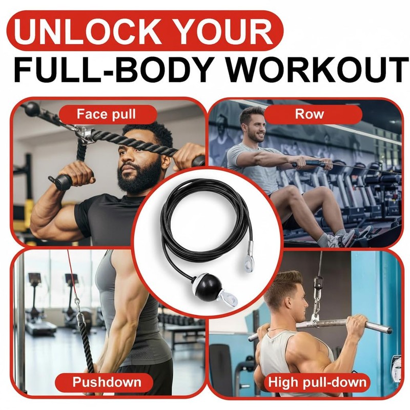 Fitness Pulley Cable Replacement - 5mm(0.2inch) Heavy Duty Steel Wire
