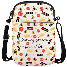 WCGXKO Crossing Guard Gifts Crossing Guard Appreciation Gift Crossing Guard Messenger Bag Zipper Crossbody Bag (Crossing Guard CR)