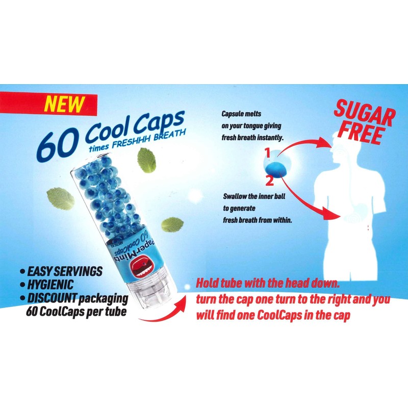 PaperMints Mint Cool Caps Twist Tube (60 caps per tube)