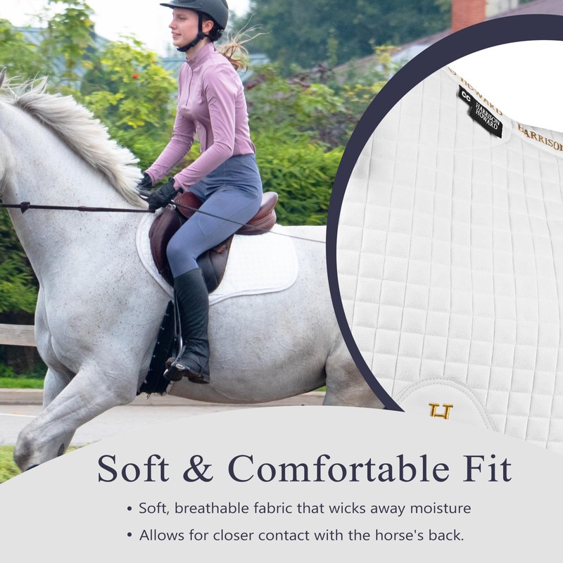 Harrison Howard Ergonomic Design Saddle Pad Non-Slip Suede Outer Perfect