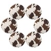 JUZIHAI Brown White Cow Print Placemats 15 Inch Round Polyester