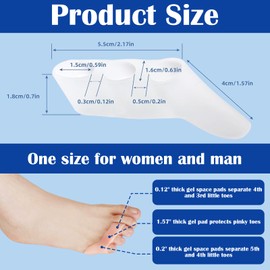 Naapesi 2 Pairs of Small Toe Separators, Toe Separator, Small Toe Separator, Three Hole Toe Spreader, Toe Separator, Toe Separator, Small Toe Separator with 3 Holes for Overlapping Toes