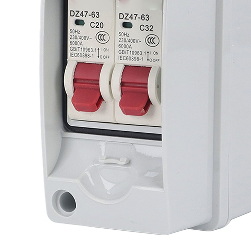 Distribution Box IP65 Waterproof 2 Way Flame Retardant MCB C