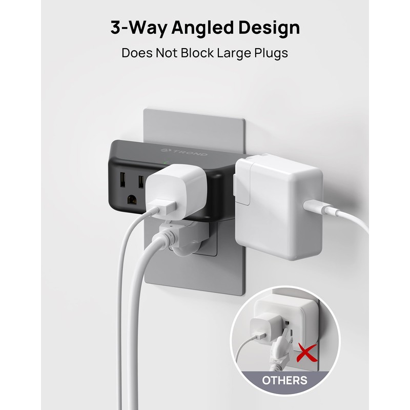TROND Multi Plug Outlet Extender - Surge Protector Outlet Splitter