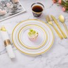 Goodluck 700 Piece Gold Plastic Dinnerware Set for 100 Guests,