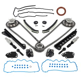 WANGSHENG 5.4 Timing Chain Kit with Cam Phaser & Valve Cover Gasket, For 2004-2011 Ford F-150 F-250 F-350 Super Duty Expedition, for 2005-2010 Lincoln Navigator, 5.4L 3V Triton 24 Valve Engine