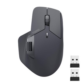 Rapoo MT760 Multi-Device Wireless Mouse, Bluetooth 5.0 and 2.4G Multi-Mode Connection, Up to 4 Devices, 11 Programmable Buttons, 4K DPI, 90 Days Battery Life, PC, Matte Black