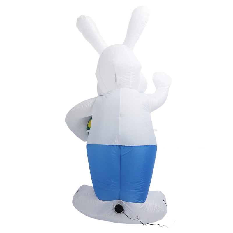 6.5FT High Easter Blue Bunny Holding Easter Egg Inflatable Yard