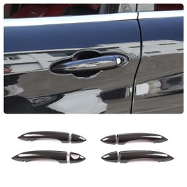 TOYCIDFG for Alfa Romeo Giulia 952 Stelvio 949 2017-2022 ABS Carbon Fiber Pattern Car Exterior Door Handle Grab Cover Trim Sticker Styling (No smart keyhole)