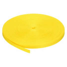 sourcing map Nylon Webbing Strap Flat 3/8 Inch 50 Yards Bright Yellow for Outdoor DIY Gear Repair, Backpack, Luggage-rack, Crafts