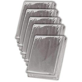 Low Noise, Reversible, Survival Sheet, A Portable, Aluminum Blanket For Disaster Protection and Protection Against The Cold, 1, 3, 5 Piece Set