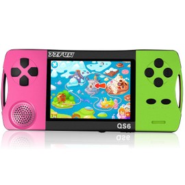 SNONBROS Handheld Game Console for Kids 3.5" IPS Large Screen Rechargeable,Preloaded 216 Video Games ,Arcade Electronic Toy Birthday Xmas Present for Girls -RoseGreen