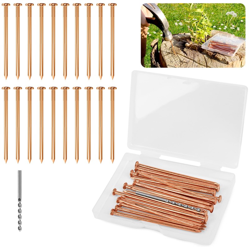 UCandy 20Pack Copper Nails for Killing Trees Stump Root, 3.15"