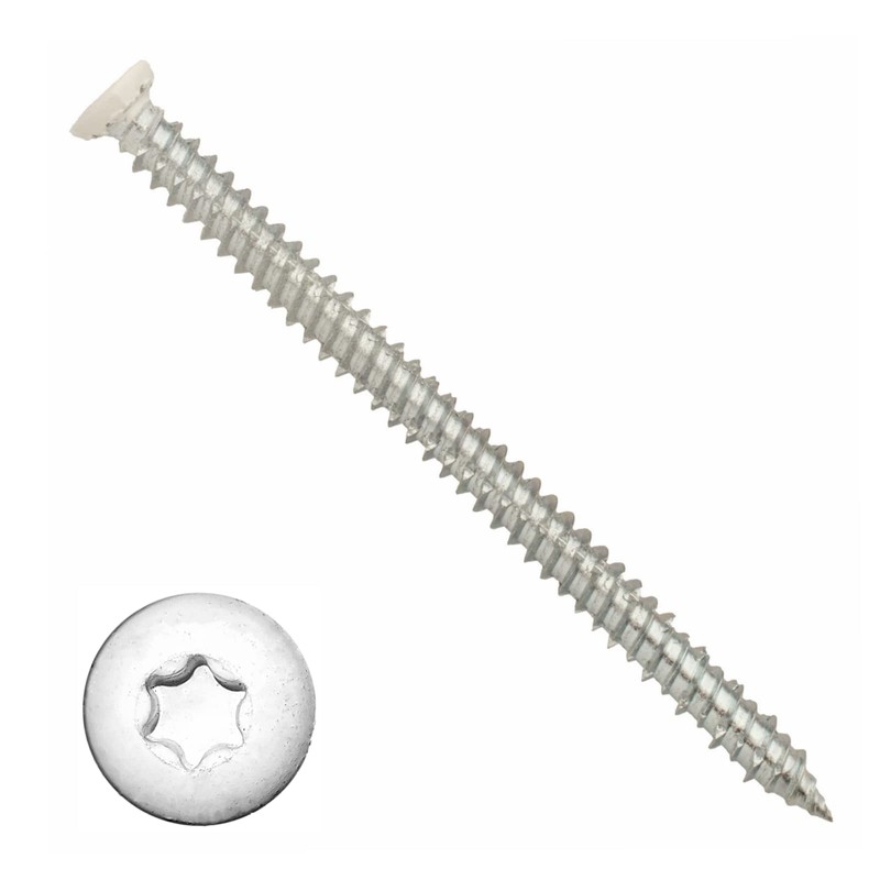 7.5 x 122mm Concrete Screw White Head Door Frame Fixing
