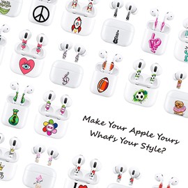 RockMax for AirPod Pro Skin, All-in-one Emoticon Decal Stickers for Ear Buds and Charging Case, No Bubble Wrap, Ideal Gift for Teens and Adults