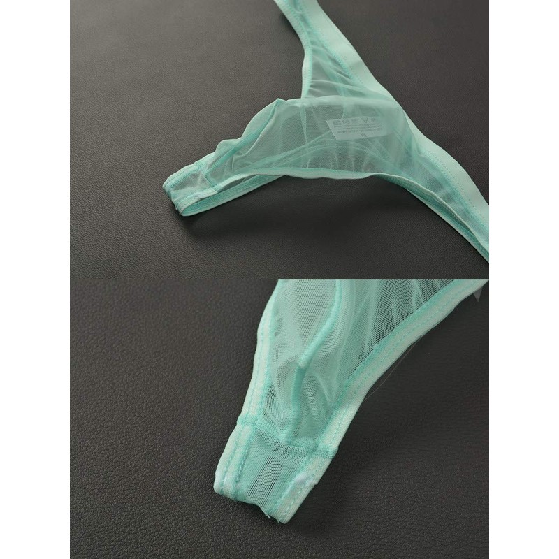 Zegoo Men's Super Thin Transparent Thong Swimsuit