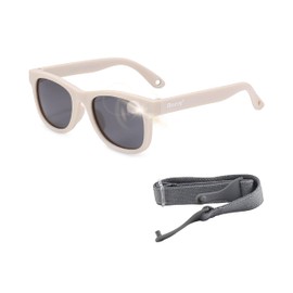 Maesy - Baby Sunglasses Indi - 0-2 Years - Flexible Bendable - Adjustable Elastic Band - Polarised UV400 Protection - Boys and Girls - Baby Sunglasses Square, Beige Ecru