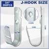 Gisafai 200 Pcs Cable Support J-Hook, 3/4 Inch Metal Garage