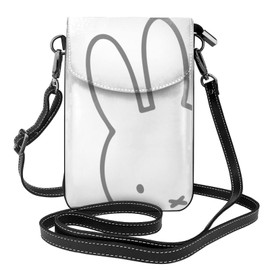 Miffy Smartphone Pouch, Genuine Leather, Shoulder Bag, Thin, Women's, Men's, Mini Pouch, Popular, Wallet, Crossbody Bag, Height 7.5 x Width 4.9 x Thickness 1.6 inches (19 x 12.5 x 4 cm)