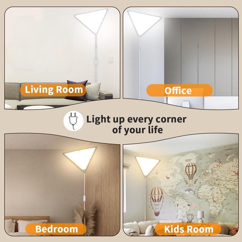 Zlierop Upgraded Corner Light with Remote Control, Dimmable Corner Lights