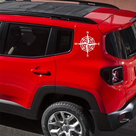 Autodomy Compass Off Road Wind Rose Sticker Pack of 2 20 x 20 cm Compass Sticker Motorhome and Car or Motorcycle Female