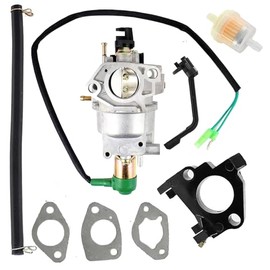 BXTech Manual Carburetor For Wen Power 56875 56877 56900 8750E 9000E R420III 420CC Generator with Fuel fitler and intake manifold