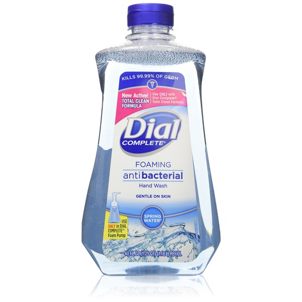 Dial Complete Spring Water Foaming Antibacterial Hand Wash Refill, 40 Oz