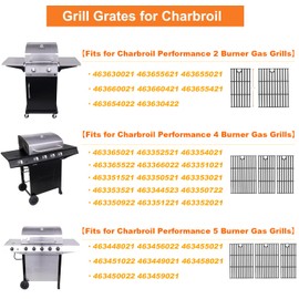 BBQ Future G426-0005-W1 G426-0004-W1 Cooking Grates with Heat Plates Replacement for Charbroil Performance 2 Burner Gas Grills 463630021 463655621 463655021 463660021 463660421 463654022 463630422