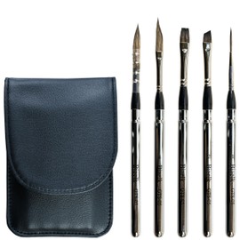 Biaelk GTS-05 Travel Watercolor Brushes,5PCS Professional Watercolor Paint Brushes, Face Paint Brushes,Miniature Paint Brushes,Dagger,Flat,Round Paint Brushes for Watercolor,gouch,Acrylic