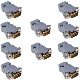 Oiyagai 10 Sets Soldering Cup DB15 VGA Connector + Plastic Hood Connector Kit PC Accessories