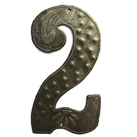 Metal House Numbers, Haiti Recycle Oil Drums, 7.62 Inches, Home Decor, Curb Appeal, Haitian (2)