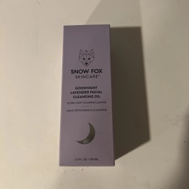 Snow Fox Skincare Goodnight Lavender Facial Cleansing Oil with Pump Top, 3.3 oz